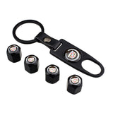 4pcs/set Cadillac Car Air Valve Stem Cap Auto Tyre Valve Covers with Keychain