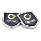 2PCS Mercedes Benz Brabus Smart Metal Car Rear Sticker Shield Trunk Emblem Badge Decal