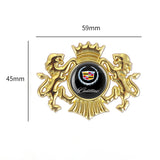 Cadillac Double Lion Metal Car Rear Sticker Auto Window Emblem Badge Decal