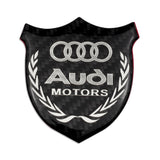 Audi Metal Carbon Fiber Car Rear Sticker Shield Trunk Emblem Badge Decal