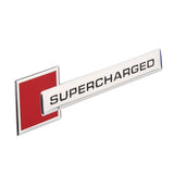 10.9x2.7cm Audi Supercharged Logo Aluminum Alloy Car Body Sticker Nameplate Rear Emblem Badge Decal