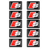 10pcs Audi S R Epoxy Car Armrest Button Sticker