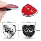 2pcs 39x39mm Infiniti Shield Metal Car Window Sticker Emblem Badge Decal