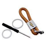 Chevrolet Logo PU Leather Braided Rope Car Keychain