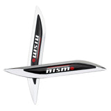 2pcs Nissan Nismo Logo Metal Car Sider Fender Sticker Emblem Badge