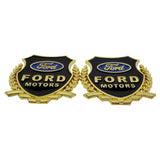 2PCS Ford Metal Car Rear Sticker Shield Trunk Emblem Badge Decal