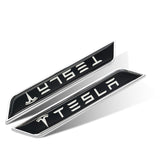 2pcs Tesla Logo Car Fender Side Sticker Decal Emblem Badge
