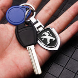 Peugeot Logo Shield-shaped Metal Car Keychain