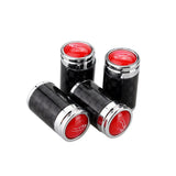 4pcs/set Jaguar Logo Carbon Fiber Car Air Valve Stem Cap Auto Tyre Valve Covers