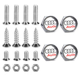 4pcs/set Audi Sline Logo Stainless Steel Car License Plate Bolts