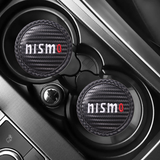 2pcs/set Nissan Nismo Carbon Fiber Car Water Coaster Non-slip Mat