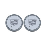 2pcs Cadillac Logo Car Water Coasters 7-color LED Light Cup Mat Holder