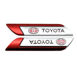 2pcs Toyota TRD Logo Metal Car Side Sticker Emblem Badge Decal Auto Body Decoration