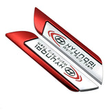 2pcs Hyundai Metal Car Side Fender Sticker Emblem Badge Decal