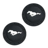 2pcs/set Ford Mustang Shelby RS ST Logo PVC Waterproof Car Water Coaster