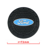 2pcs/set Ford Mustang Shelby RS ST Logo PVC Waterproof Car Water Coaster
