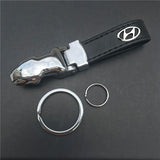 Hyundai Leopard PU Leather Car Keychain Key Ring Pendant