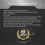 Volvo Metal Carbon Fiber Car Rear Sticker Shield Trunk Emblem Badge Decal
