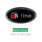 Audi Sline Elliptical Metal Car Window Sticker Emblem Badge Decal