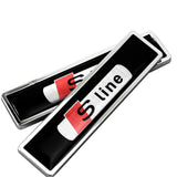 2pcs/set Audi Sline Logo Metal Car Side Sticker Auto Emblem Badge