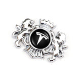 Tesla Double Lion Metal Car Rear Sticker Auto Window Emblem Badge Decal
