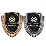 VW Metal Carbon Fiber Shield Car Rear Sticker Auto Window Emblem Badge Decal