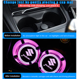 2pcs Suzuki Logo Car Water Coasters 7-color LED Light Cup Mat Holder