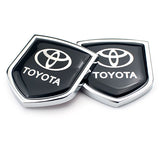 2PCS Toyota Metal Car Rear Sticker Shield Trunk Emblem Badge Decal