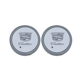 2pcs Cadillac Logo Car Water Coasters 7-color LED Light Cup Mat Holder