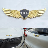 Audi Logo Metal Wings Car Front Hood Bonnet Center Sticker Emblem