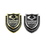 Ssang Yong Shield Carbon Fiber Car Rear Sticker Window Emblem Badge Decal