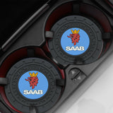 2pcs/set SAAB Logo PVC Waterproof Car Water Coaster