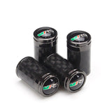 4pcs/set Skoda VRS Logo Carbon Fiber Car Air Valve Stem Cap Auto Tyre Valve Covers