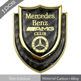 Mercedes Benz Metal Car Rear Sticker Auto Window Carbon Fiber Shield Emblem Badge Decal