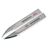 2pcs Hyundai Logo Metal Car Side Fender Sticker Emblem Badge