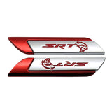2pcs Dodge SRT Metal Car Side Fender Sticker Emblem Badge Decal