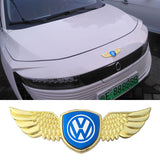 Volkswagen Logo Metal Wings Car Front Hood Bonnet Center Sticker Emblem