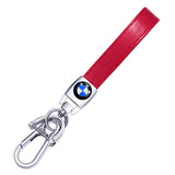 BMW Logo PU Leather Metal Car Keychain Keyring