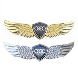 Audi Logo Metal Wings Car Front Hood Bonnet Center Sticker Emblem
