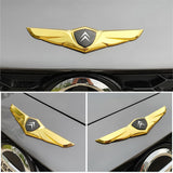 Citroen Metal Wings Car Front Hood Sticker Emblem Badge Decal