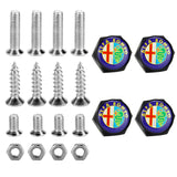 4pcs/set Alfa Romeo Logo Stainless Steel Car License Plate Bolts