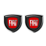 2pcs 39x39mm Fiat Shield Metal Car Window Sticker Emblem Badge Decal