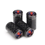 4pcs/set SAAB Logo Carbon Fiber Car Air Valve Stem Cap Auto Tyre Valve Covers