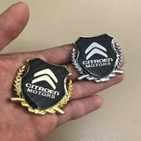 Citroen Metal Carbon Fiber Car Rear Sticker Shield Trunk Emblem Badge Decal