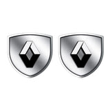 2pcs 39x39mm Renault Shield Metal Car Window Sticker Emblem Badge Decal