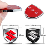 2pcs 39x39mm Suzuki Shield Metal Car Window Sticker Emblem Badge Decal