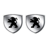 2pcs 39x39mm Peugeot Shield Metal Car Window Sticker Emblem Badge Decal