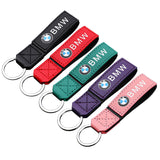BMW PU Leather Metal Car Logo Keychain