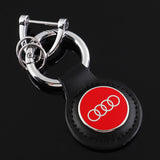 Audi Logo Leather Car Keychain