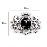 Tesla Double Lion Metal Car Rear Sticker Auto Window Emblem Badge Decal